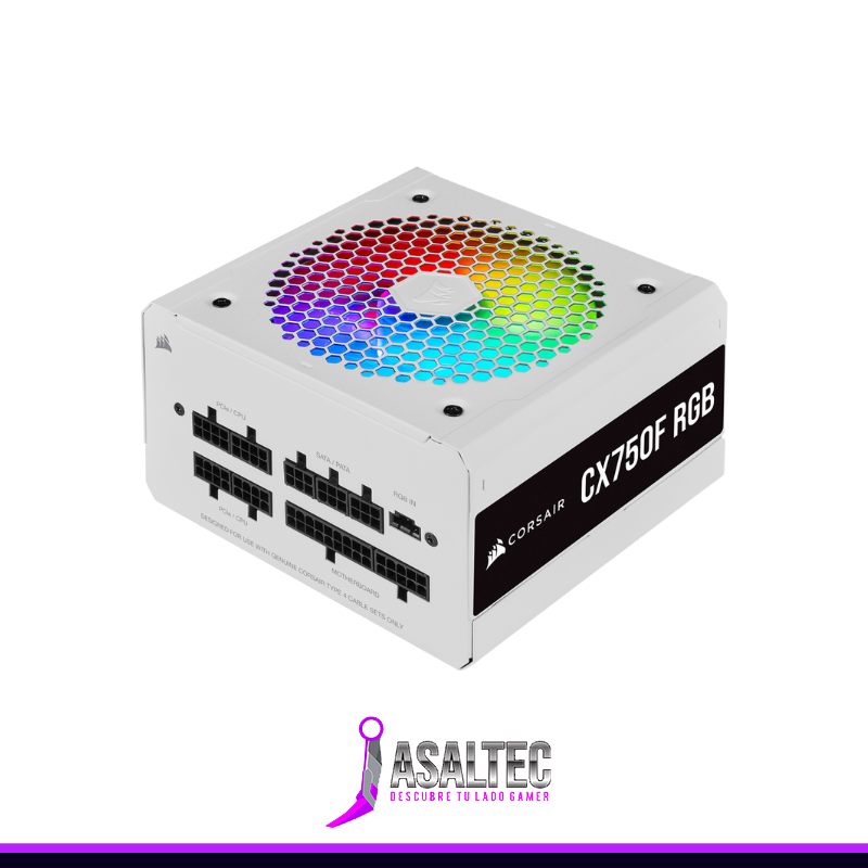 Diseño sin título - 2022-02-11T233906.612 Fuente de poder CORSAIR CX Series CX750F (750w) RGB - White sin cable - Imagen 1