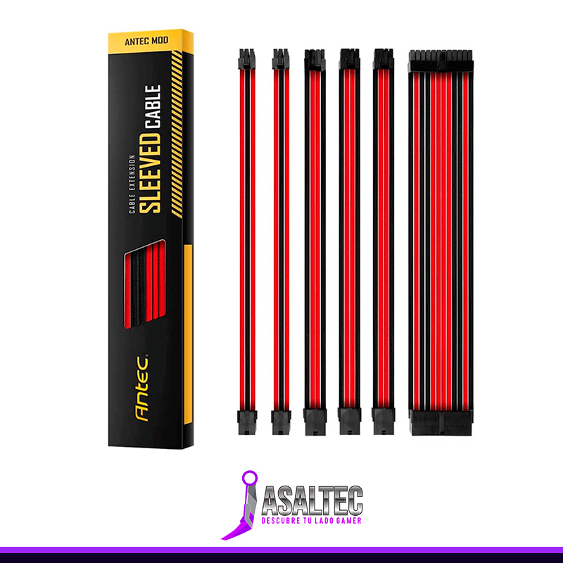PSUSCB30-205-P-B-red Extensión con mangas Kit de Cables rojo/negro - Imagen 1