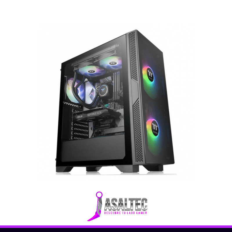 Diseño sin título (45) Gabinete Versa T25 TG/Black/Win/SPCC/Tempered Glass - Imagen 1