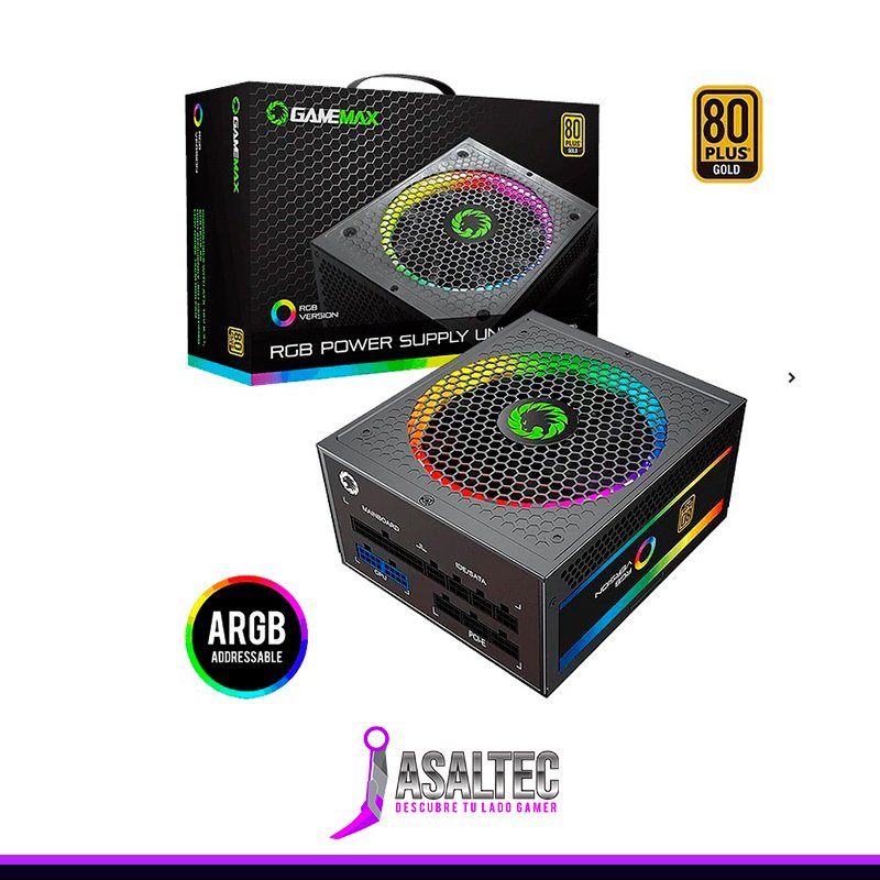 GAMEMAX FUENTE DE PODER RGB-550 (550 W) - Imagen 1