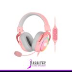 Audífonos Gamer Redragon Zeus X, Over-Ear, 3.5mm y USB, 7.1 Surround Virtual, Rosa