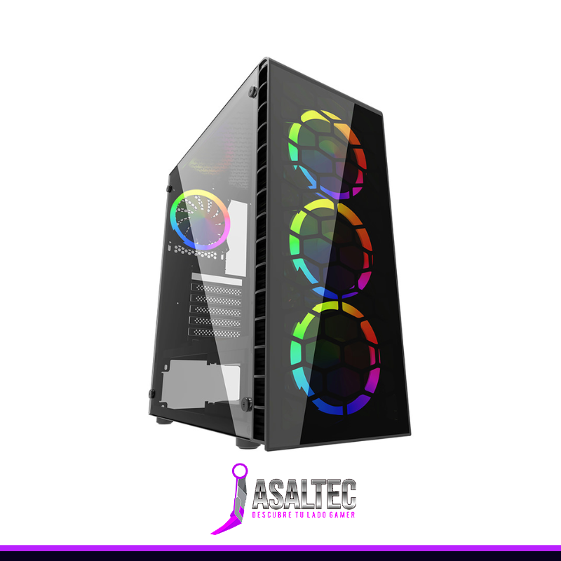 Diseño sin título (21) Gabinete Gamer JX188-11-G Negro 4 Ventiladores - Imagen 1