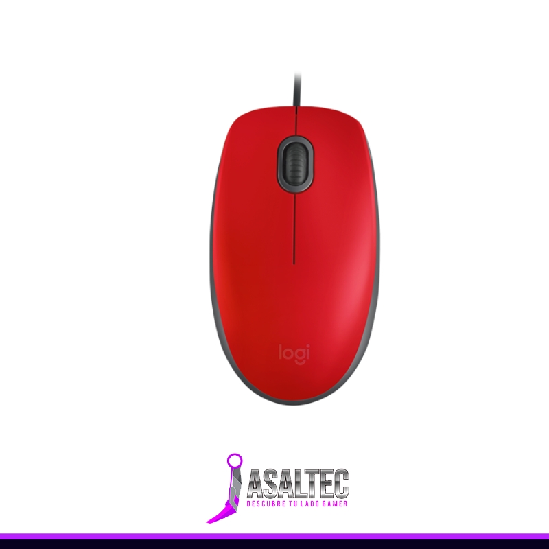 Diseño sin título - 2023-05-04T115431.080 Mouse Logitech M110 SILENT, Tamaño Normal, Confortable, Wired, Click Silencioso, Red - Imagen 1