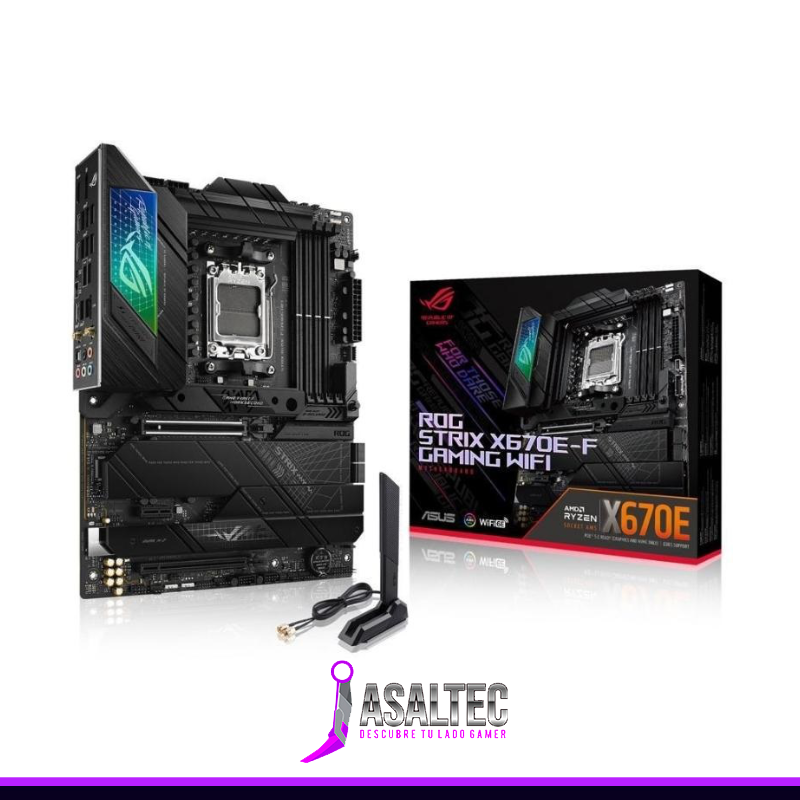 Diseño sin título (84) Placa madre ASUS ROG Strix X670E-F Gaming WiFi, Socket AM5, Factor ATX, PCIe 5.0 - Imagen 1