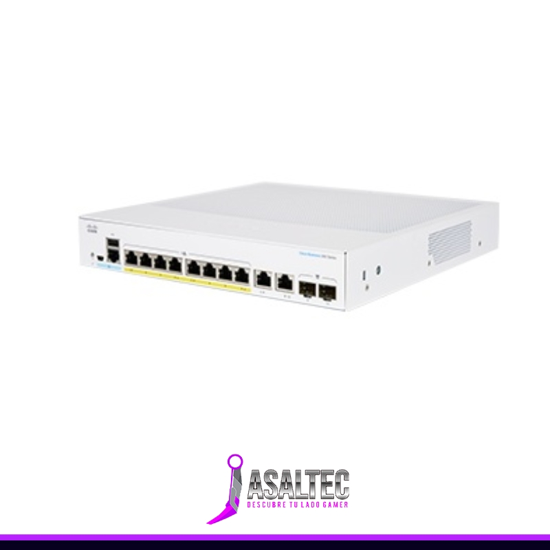 anibal creando - 2023-06-27T155815.510 Switch Cisco Gigabit Ethernet Business 350, 8 Puertos PoE+ 10/100/1000Mbps + 2 Puertos SFP, 20 Gbit/s, 16.000 Entradas - Gestionado - Imagen 1