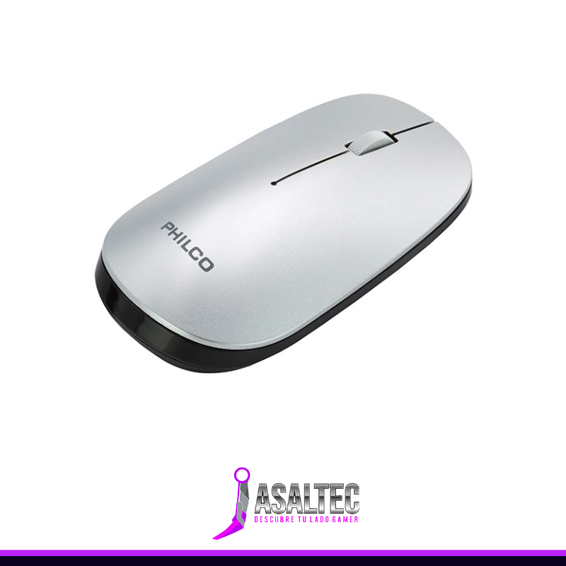 Mouse Inalámbrico Philco (Dongle USB, 1.600dpi, Gris) - Imagen 1