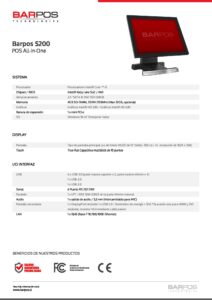 Barpos all in one S200 Core i3 CPU  Fanless/128G SSD/4G RAM/15" capacitive flat  touch screen - Imagen 2