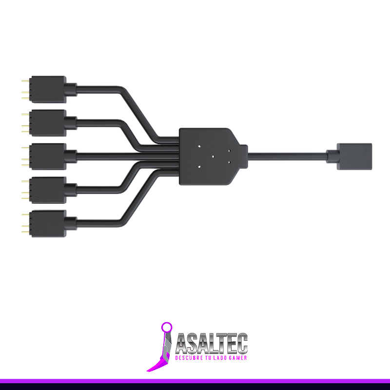 Pato creando (98) Cable Splitter Cooler Master ARG, 3 pines, 1 a 5 ARGB - Imagen 1