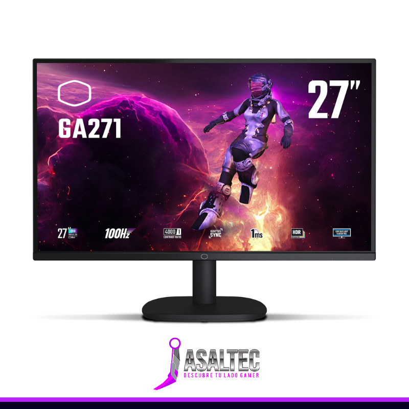 anibal creando (71) Monitor Gamer Cooler Master GA271 de 27“ VA, 2K WQHD, 100Hz, 1ms, D-Port+HDMI, Vesa - Imagen 1