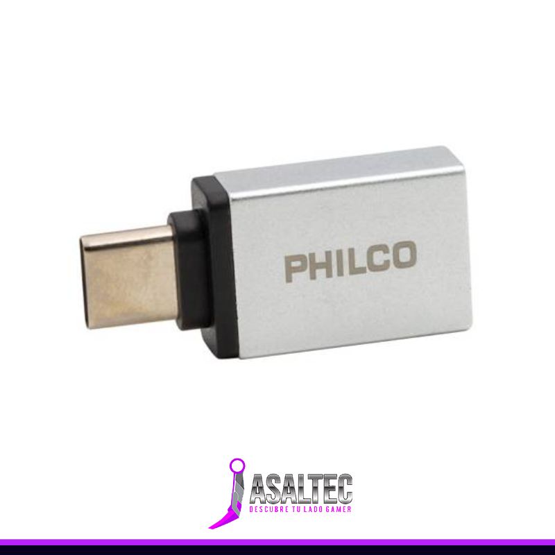 pia creando - 2023-08-23T124952.583 Adaptador Philco USB-A a USB-C, USB 3.0, Plateado - Imagen 1
