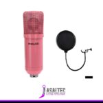 Kit de Micrófono Studio Philco, Incluye Soporte Tipo Araña, Filtro Antipop, USB, Color rosado