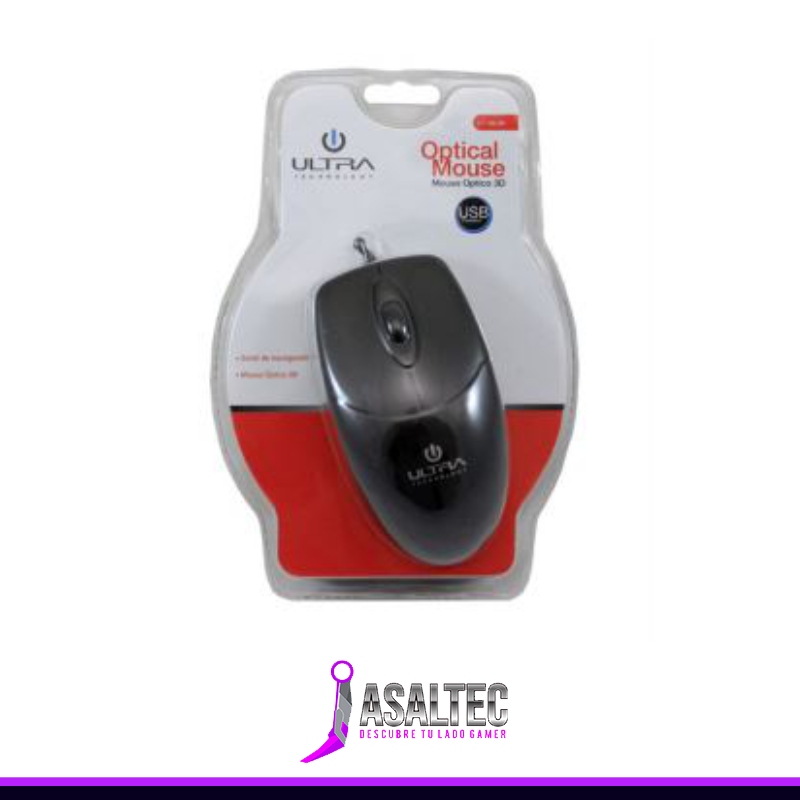 pia creando (48) Mouse Óptico ULTRA, USB, Black - Imagen 1