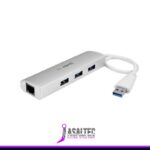 Hub Concentrador de 3 Puertos USB 3.0 con Adaptador de Red Ethernet Gigabit