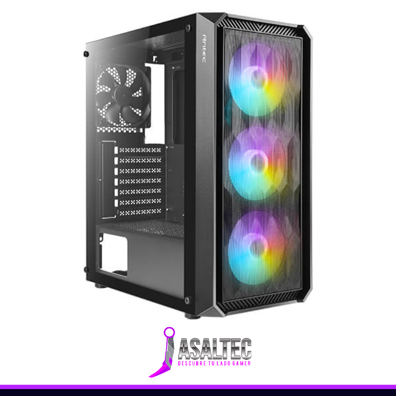 Pato creando (1) Gabinete Gamer Antec NX292 ARGB, Mid Tower, E-ATX, ATX, m-ATX, ITX, 4 Ventiladores, Negro - Imagen 1