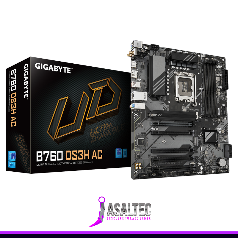 Pato creando (1) Placa Madre Gigabyte B760 DS3H AC, ATX, DDR5, Socket LGA1700 - Imagen 1