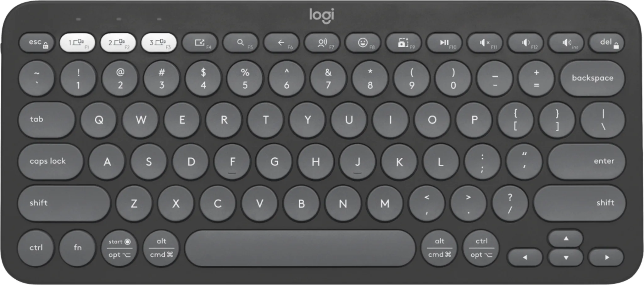2.0 TECLADO PEBBLE 2 K380 GRAFITO - Imagen 1
