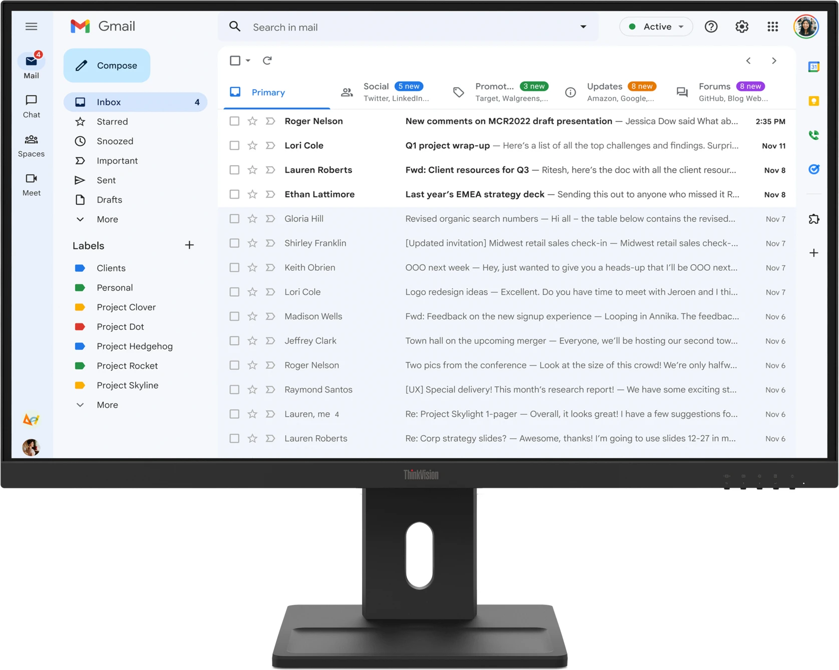 3.0 MONITOR LENOVO E27-40, 27-inch IPS panel, 1920x1080 - Imagen 1